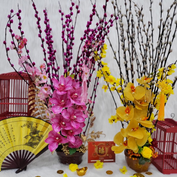 

Paket dekorasi hiasan hampers imlek pussy willow chinese new year 105