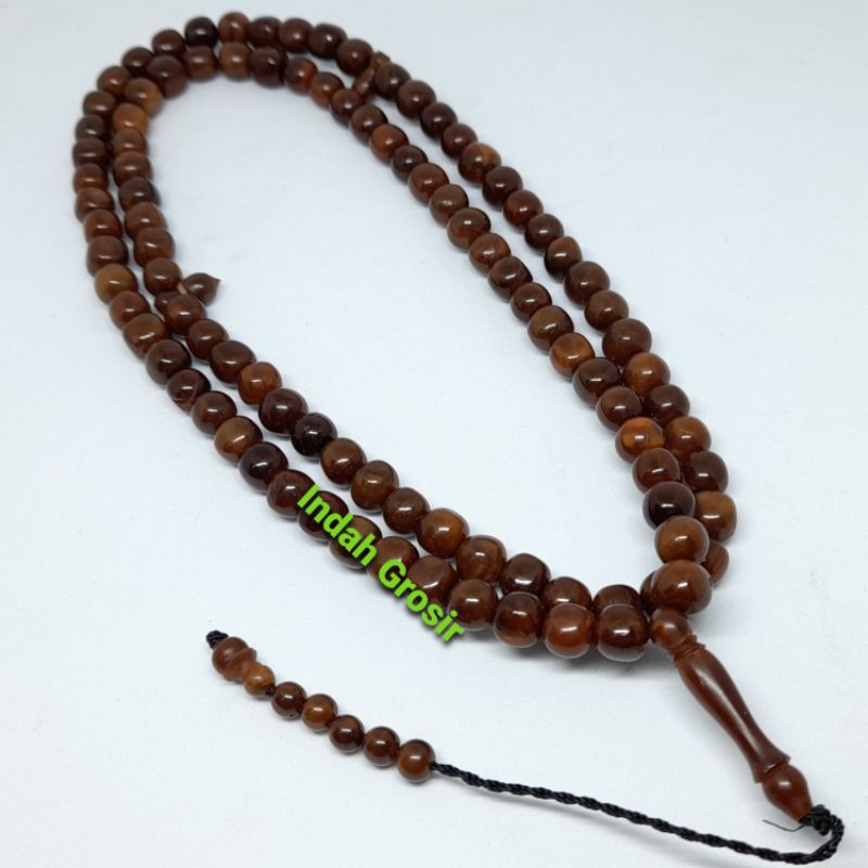 tasbih kaoka coklat 8mm polos 99butir