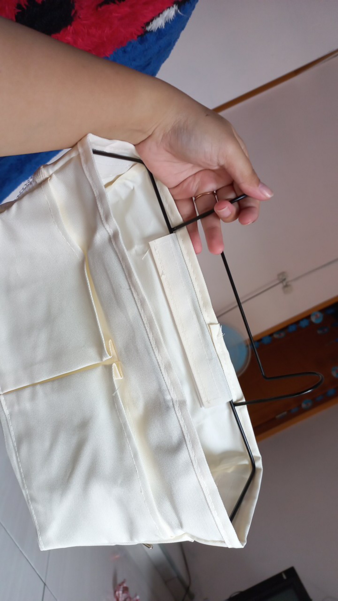 Halu Dekstop Storage Box Kotak Penyimpanan Kain Kanvas Tas Gantung Samping Tempat Tidur Hdk403