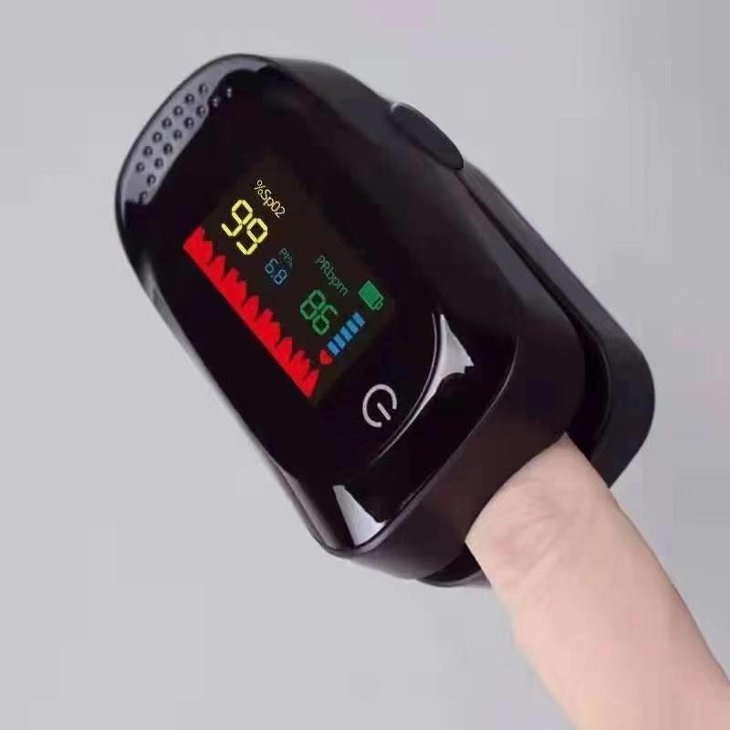 Oximeter Pulse Fingertip SPO2 HITAM LCD Premium-Oxymeter pengukur saturasi oksigen heart rate black