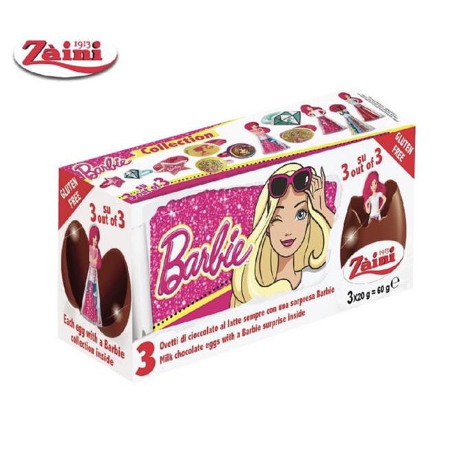 Zaini Trio Surprise Egg Barbie Coklat Telur isi Mainan Barbie 3 butir