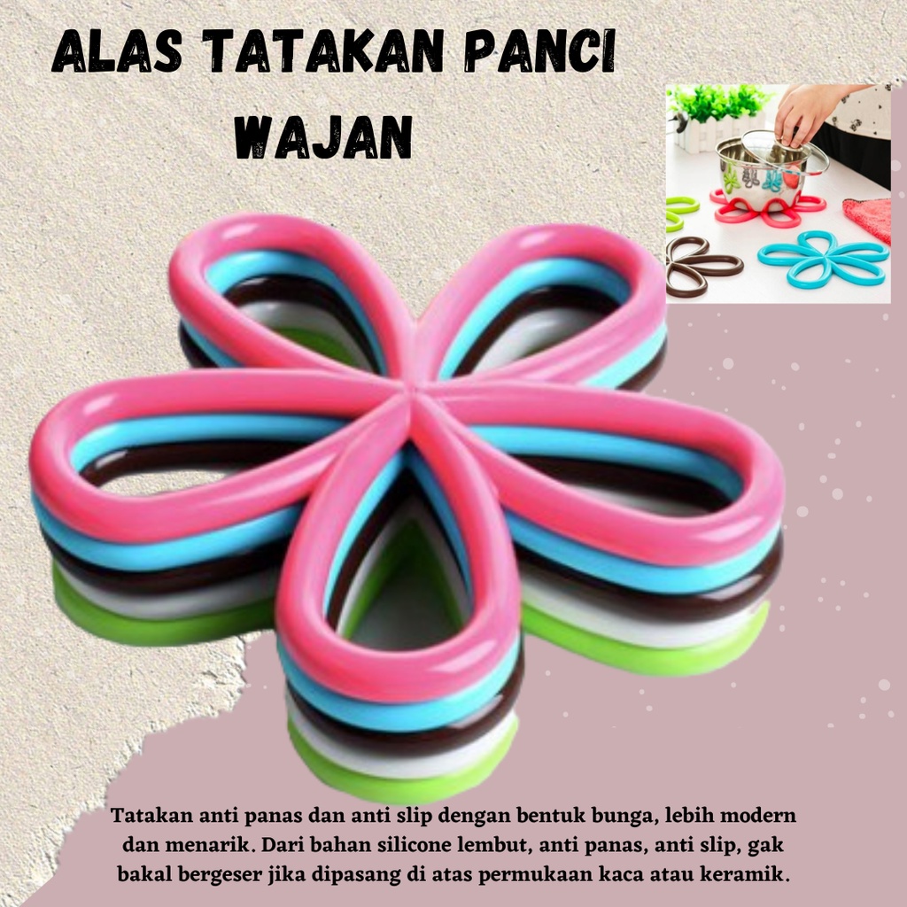 BEST SELLER!!! Alas Tatakan Panci Wajan Mangkuk Anti Panas Bentuk Bunga Anti Slip