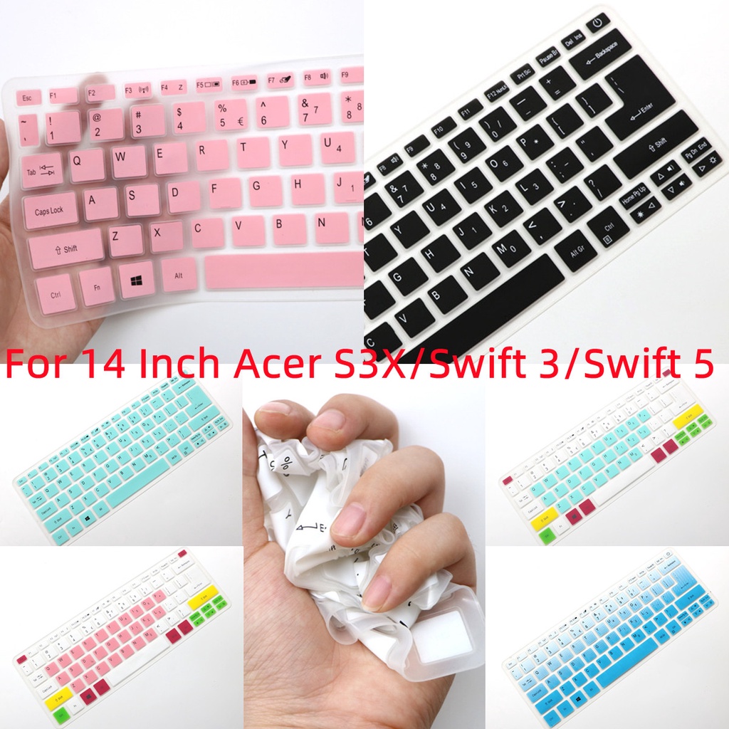 Untuk 14inch Acer SF114 N20C4 S3X Swift3 SF314 SF113 S5-371/Swift5 SF514/Aspire S13 SF314 Tahan Air Debu-Bukti Ultra Tipis Silikon Penutup Protksi Keyboard