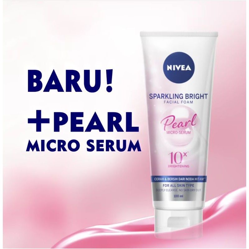 (100ml) Nivea Sparkling Bright Pearl Micro Serum Brightening Facial Foam