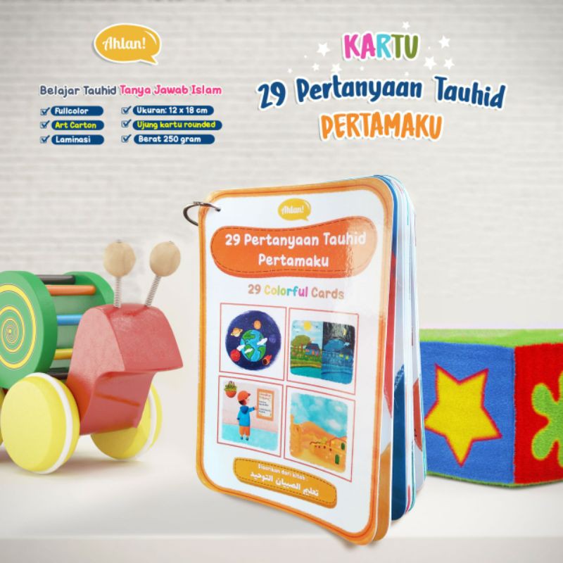 29 Pertanyaan Kartu Tauhid Pertamaku by ahlan / Kartu flashcard muslim / kartu belajar anak islam