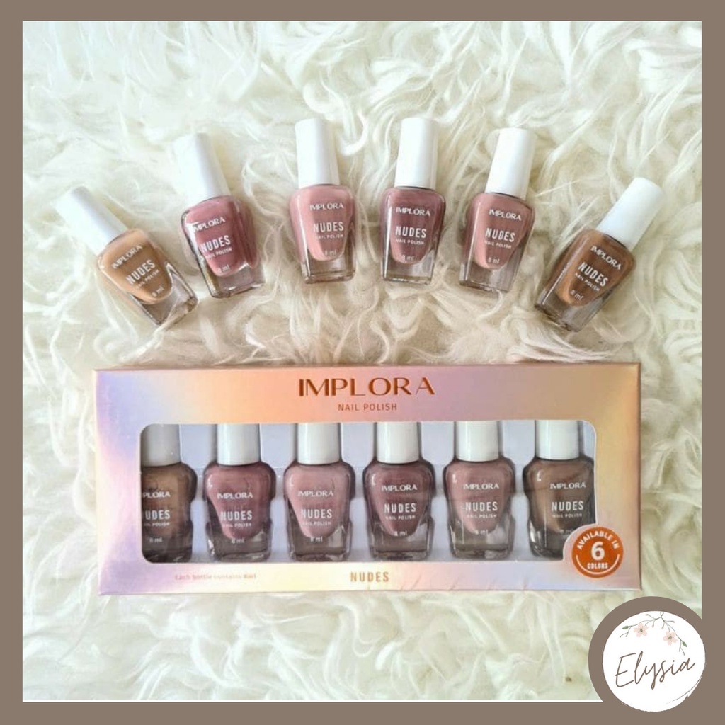 [SALE] Implora Nail Polish / Implora kutek / Cat Kuku Red Clear Nudes Wonder (Isi 6 pcs)