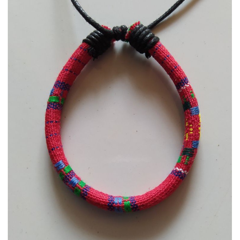 Gelang Tenun Etnik Songket Gelang Rajut Unik Motif Kain Harga Grosir Langsung Pengrajin-Merah Biru