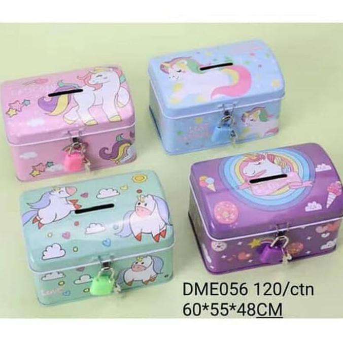 Ready - New  Celengan Kaleng Saving Box Tempat Penyimpanan Uang Motif
