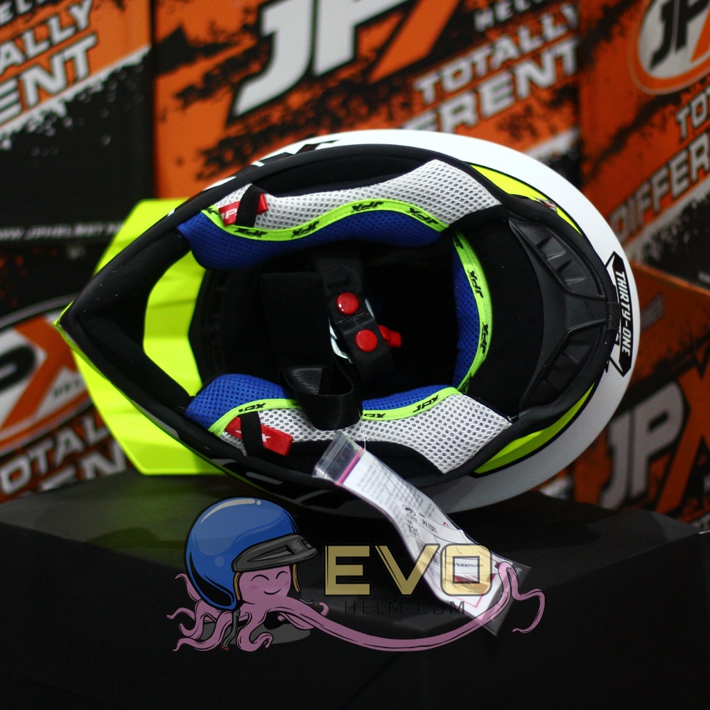 HELM JPX CROSS_FOX1 SERI X31 - SUPER BLACK YELLOW + GOOGLE SNAIL (ONGKIR 2 KG) HELM JPX TERBARU