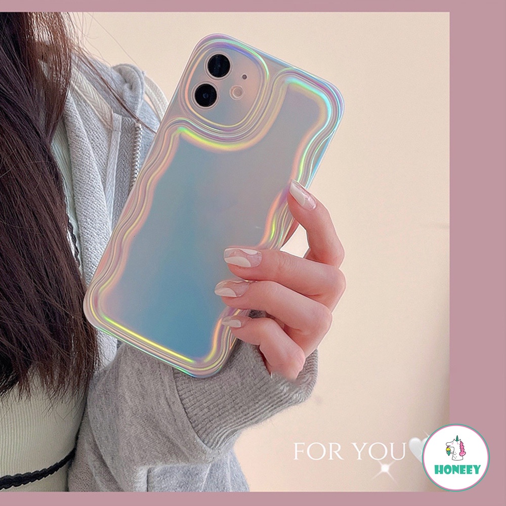 Soft Case TPU Ultra Slim Shockproof Warna Gradasi Laser Untuk IPhone 14 13 12 11 Pro Max