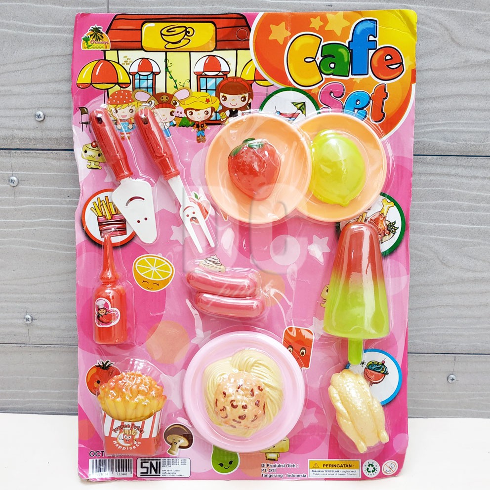 Cafe Set Popsicle &amp; Spaghetti Mainan Masak-masakan Sosis Kentang Ice Cream