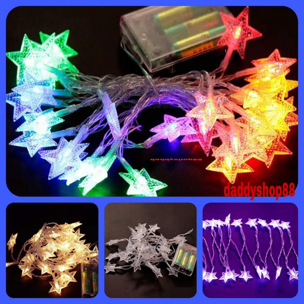 Daddyshop88 Lampu  Hias Motif BINTANG  Star 6 METER Kelap 