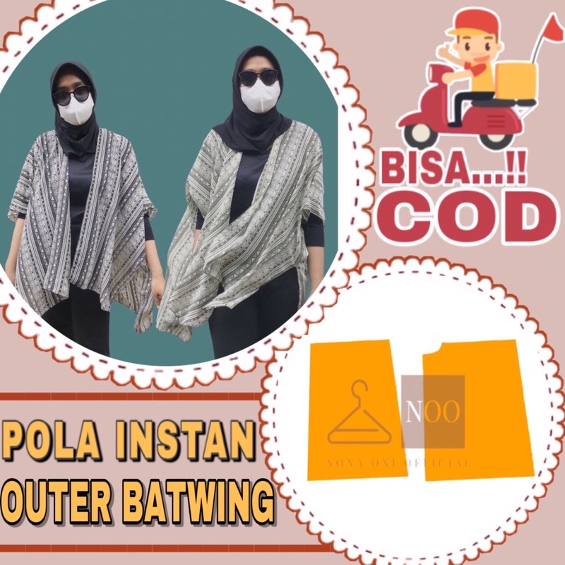 BISA COD ✔️ Pola instan outer batwing kekinian - Pola jiplak outer batwing - Pola jahit outer batwin