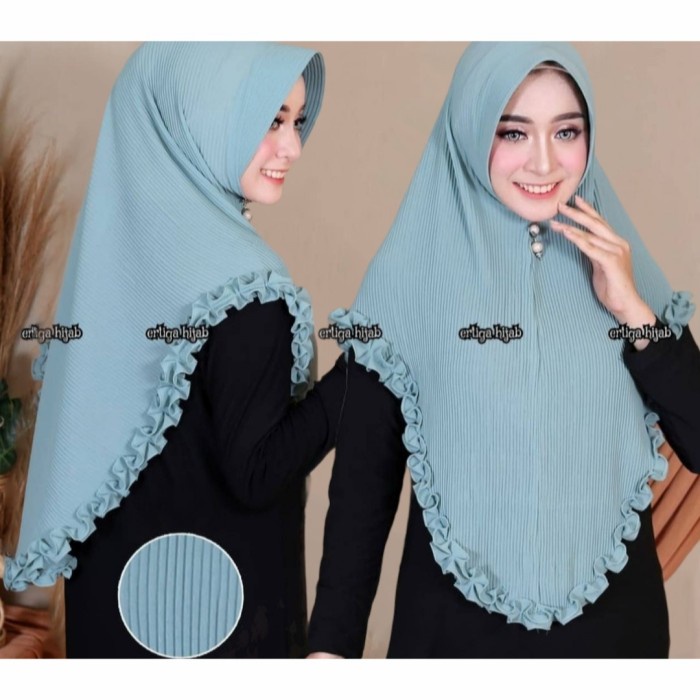 TERBARU         Bergo plisket gotik / hijab instan plisket / Jilbab Bergo plisket