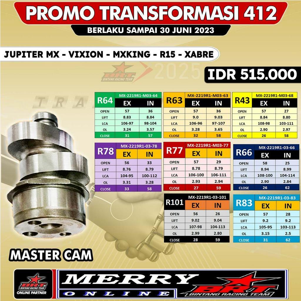 Promo 412 Master Cam BRT Noken as MX King Jupiter MX Vixion NVL NVA R15 V2 R Series