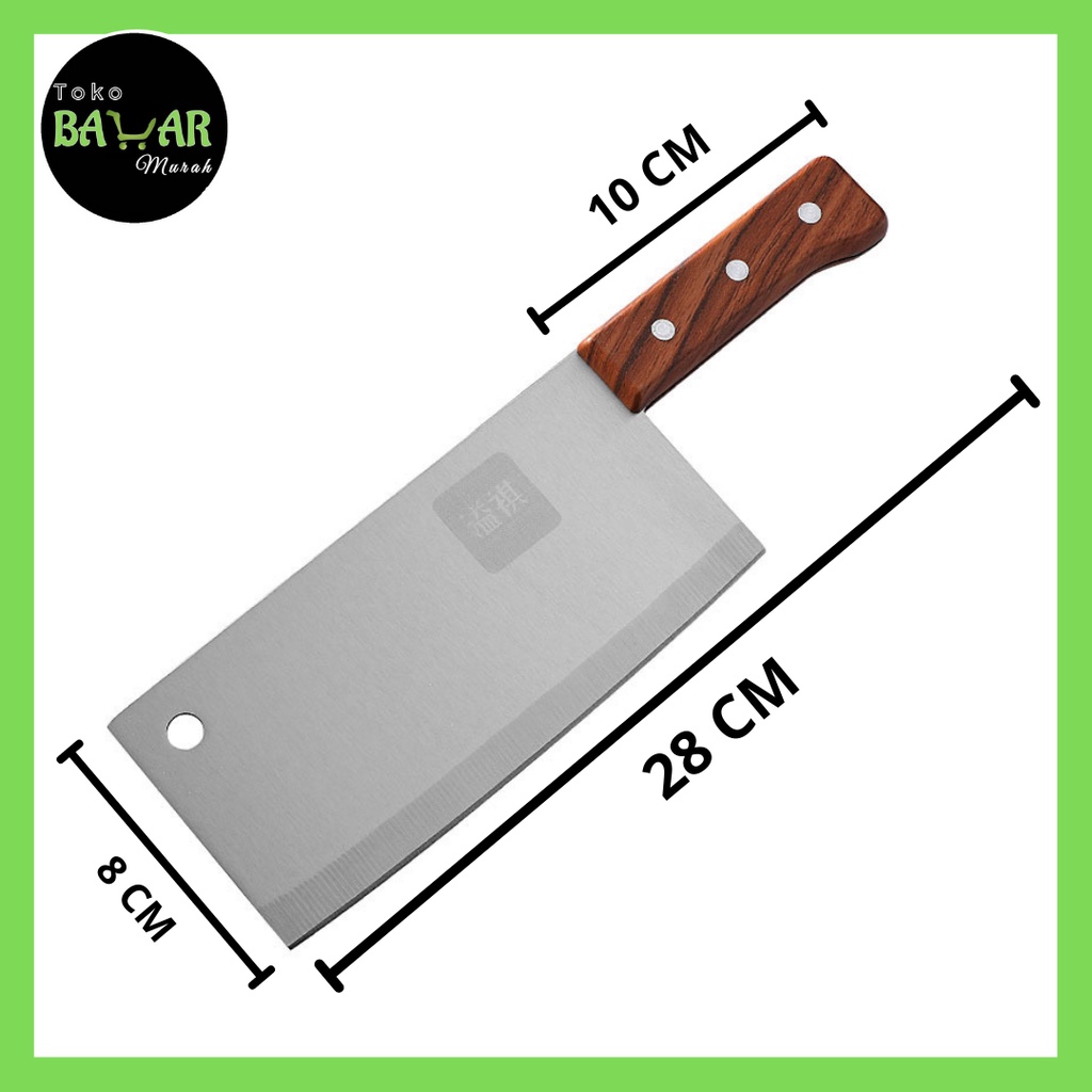 Pisau Daging Stainless Steel Gagang Kayu / Cleaver Knife / Pisau Daging Stainless Gagang Kayu