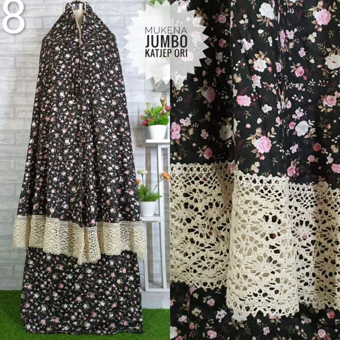 Ori&Terjamin Mukena Jumbo Katun Jepang Ori Kombinasi Renda
