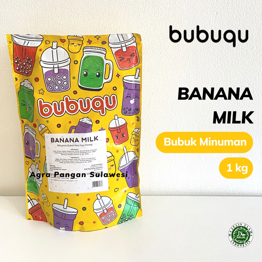 

Bubuk Minuman BANANA MILK 1kg BUBUQU Powder Drink Rasa Susu Pisang Korea 1000gram