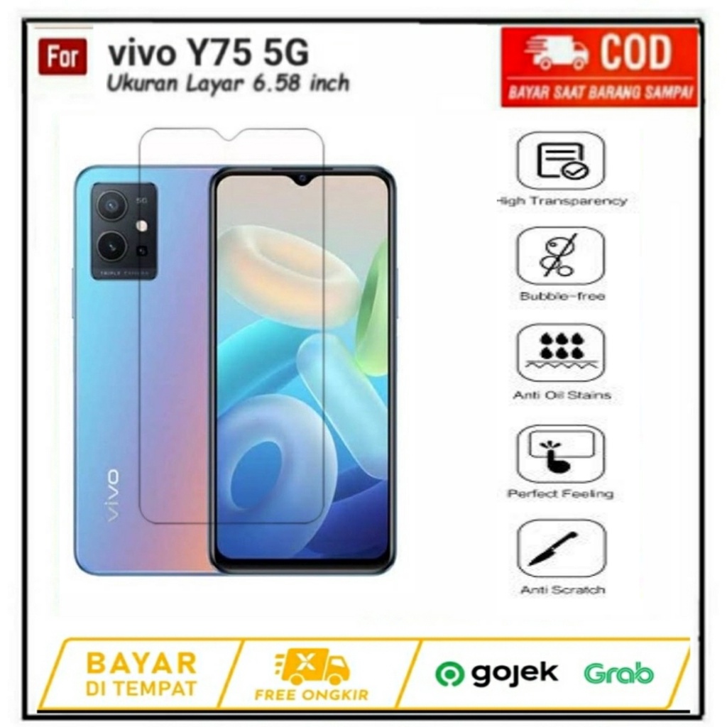 2IN1 TEMPERED GLASS BENING VIVO T1 5G Y75 5G TG LAYAR ANTIGORES KACA FULL COVER