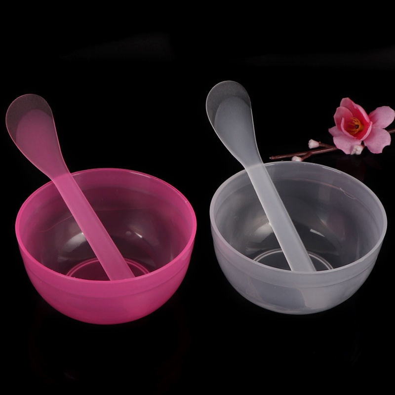 [1Set Reuseable Transparent Plastic DIY Mask Bowl &amp; Stick for Facial Care Tool ] [Make up Tools]