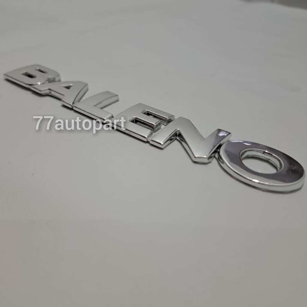 emblem logo mobil tulisan baleno chrome