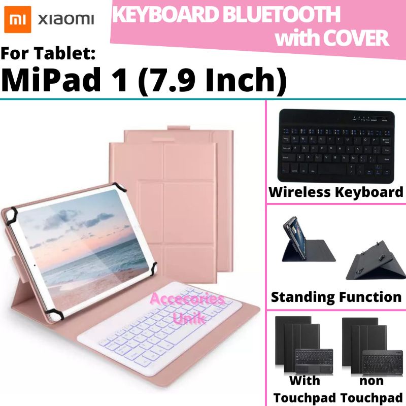 Xiaomi Mi Pad Mipad 1 8 Inch Book Cover Keyboard Wireless Bluetooth Flip Stand Case Casing