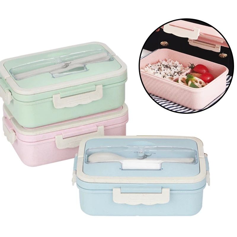 Kotak Makan Lunch Box LunchBox Bento Food Makanan Tempat Bekal 3 Sekat wl shop wlshop wslshop1