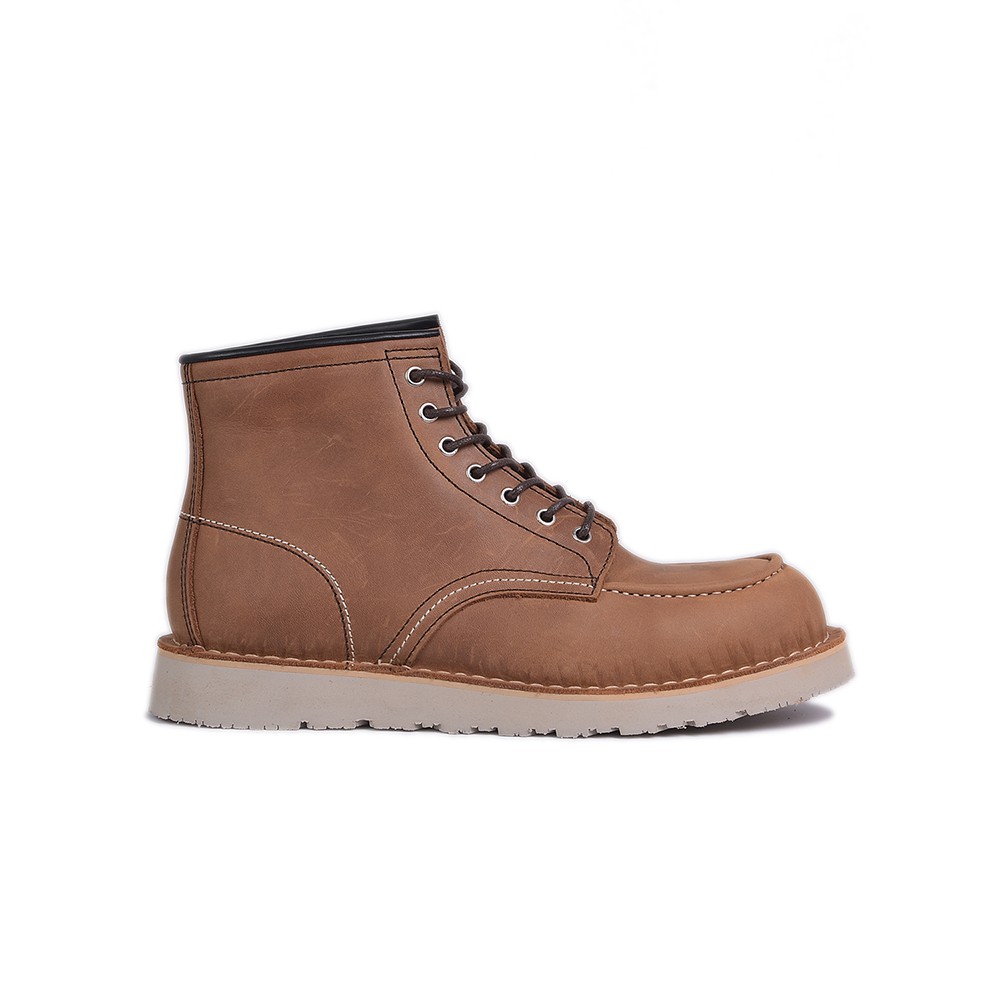 Koku Footwear - Lennox Tan - 6 Inch Moc Toe Boots