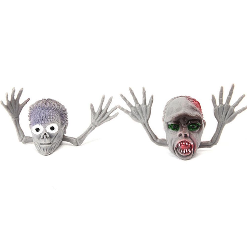 Needway   Novelty Gag Toys Mini Untuk Kid Ghost Head Zombie Bercerita Wayang Jari Wayang Mainan