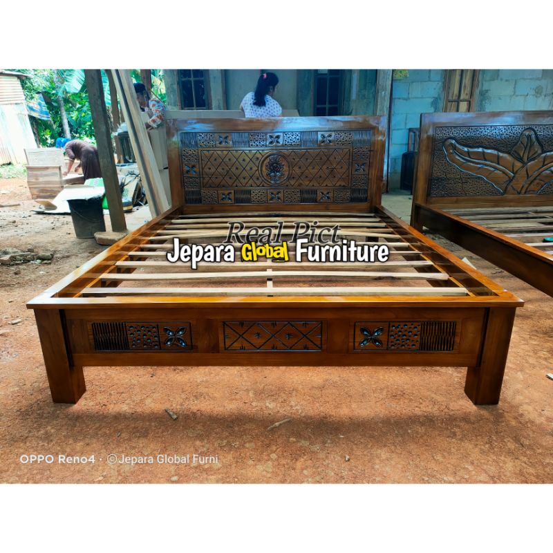 dipan tempat tidur minimalis Jati mawar (dipan ukir,tempat tidur jati,dipan jati murah )