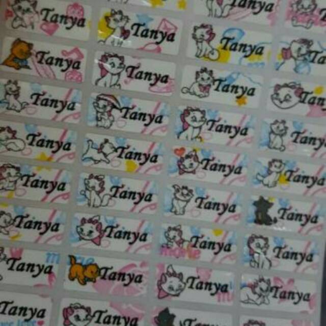 

MARIE THE CAT LABEL NAMA WATERPRROF STIKER NAMA TAHAN AIR