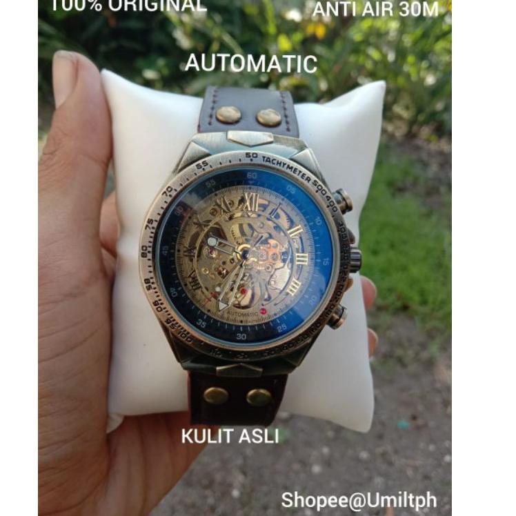 jam tangan kulit otomatis original/automatic mekanik original/ import waterproof/fngeen original/mec