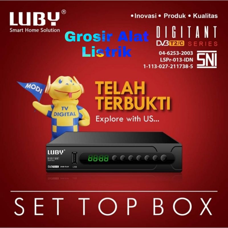STB TV DIGITAL Set top box DVB-T2 Luby-01 android tv berkualitas bergaransi terbaik tabung C2U7
