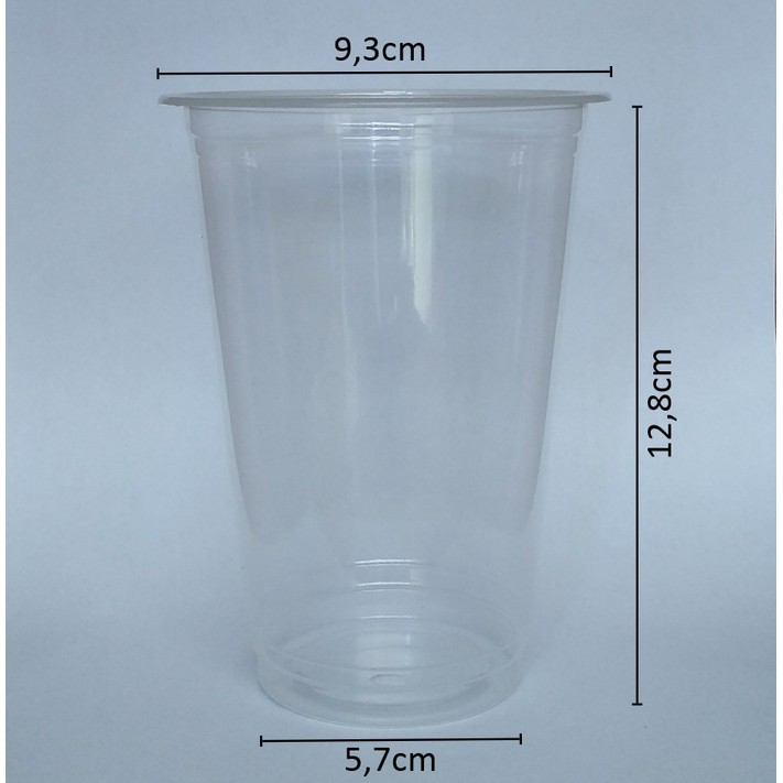 DomDom 50pcs Plastik Cup PP 16 oz + Tutup, Gelas Plastik Minuman Thai Tea Bubble Tea