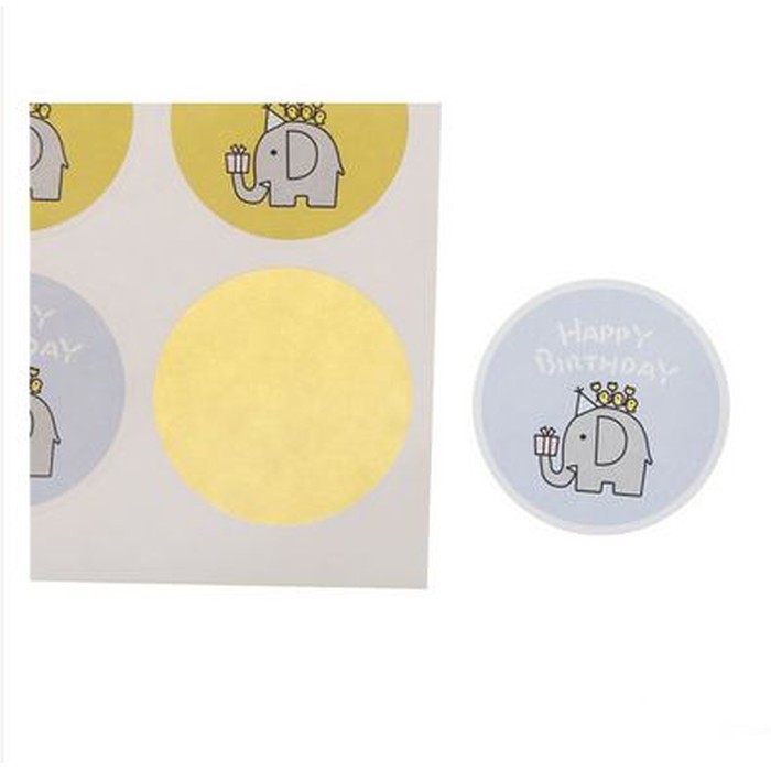 Paper Tags Sticker HAPPY BIRTHDAY - Elephant Design (1sheet/8pcs)