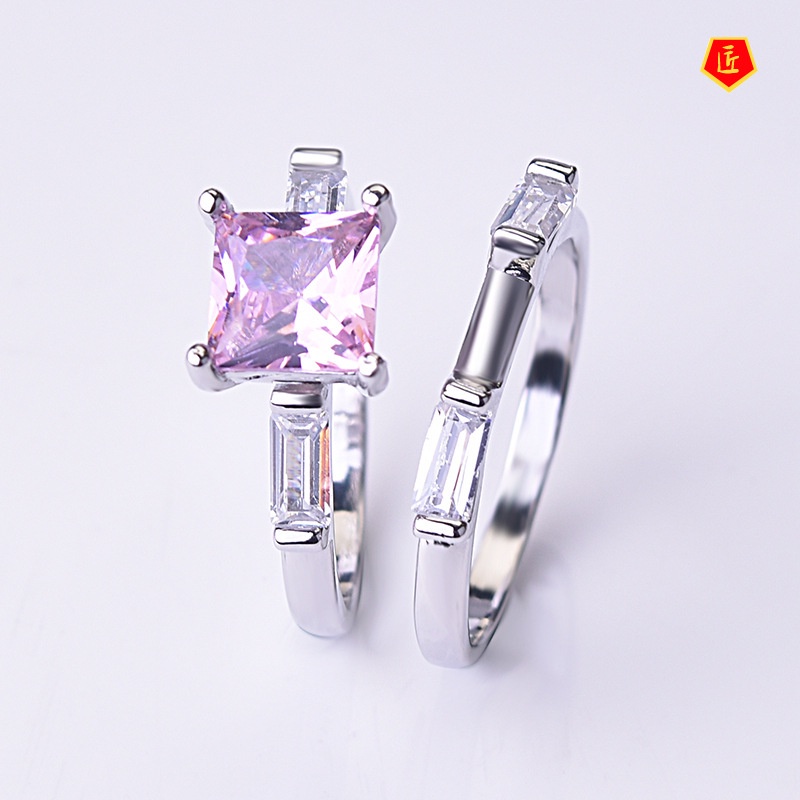 [Ready Stock]Inlaid Colored Gemstone Ring Set