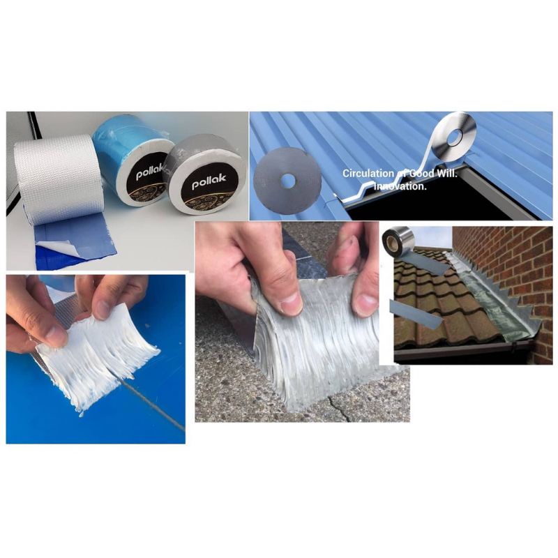 Lakban Alumunium Lakban Anti Bocor Alumunium Foil Lem Perekat Waterproof Lakban Waterproof Foil Butyl Waterproof Adhesive Tape