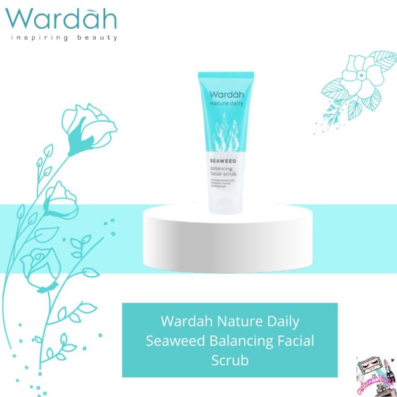 ☃️Cutezz_ching1☃️Wardah Nature Daily Seaweed Balancing Facial Scrub 60ml