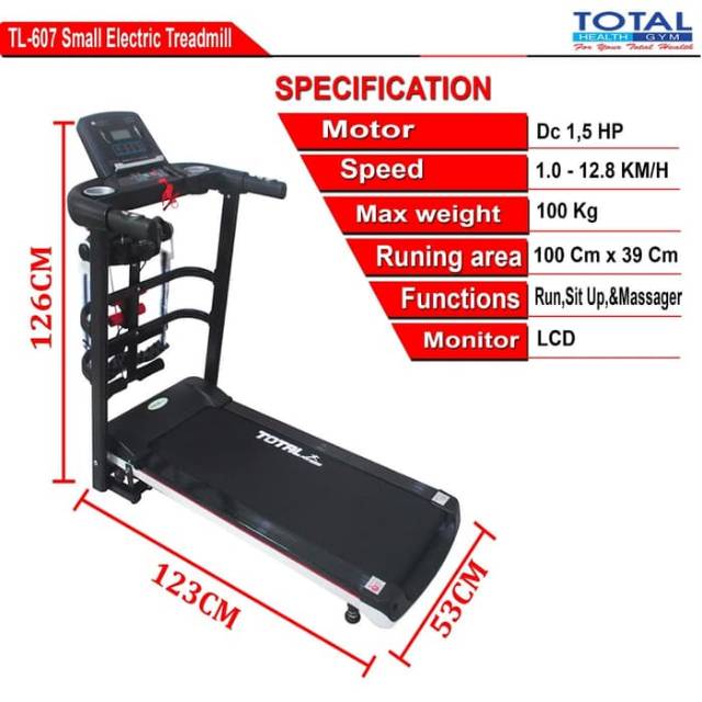 Treadmill elektrik tl607 total