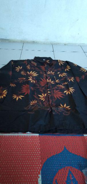 Bswart Batik Hrb026 Kenongo Hem Pendek Padi Pekalongan M L Xl Batik Pria Murah Modern Grosir Terbaru