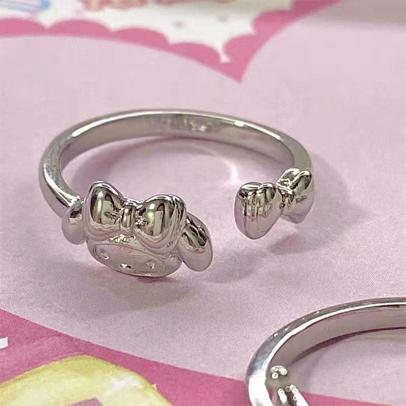Cincin Model Terbuka Motif Kartun Melody Kuromi Untuk Hadiah Ulang Tahun / Valentine