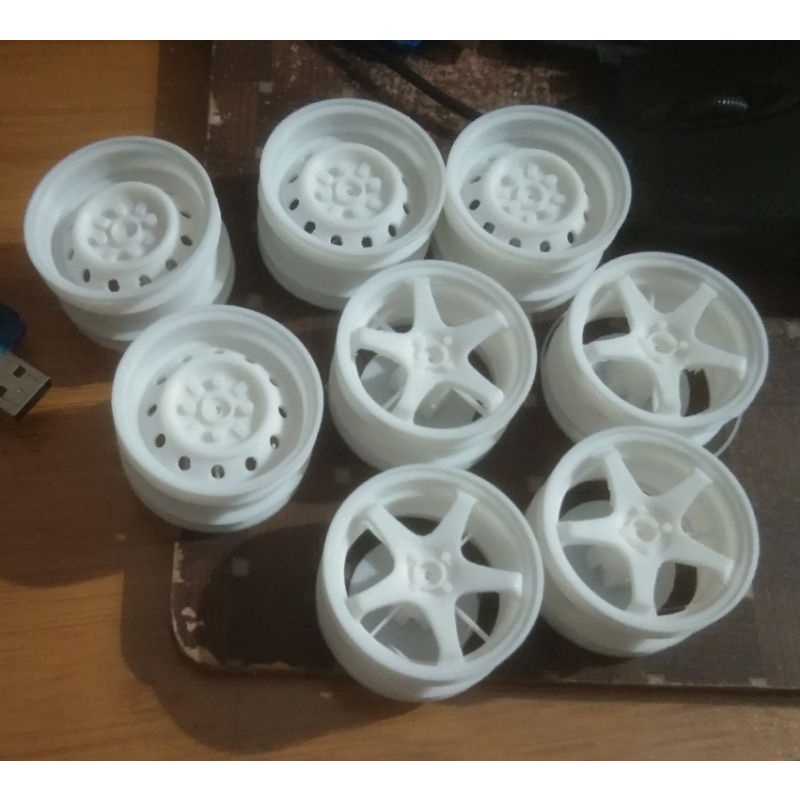 1 set velg custom WPL D12 besar 1/10 mainan RC aksesoris drift