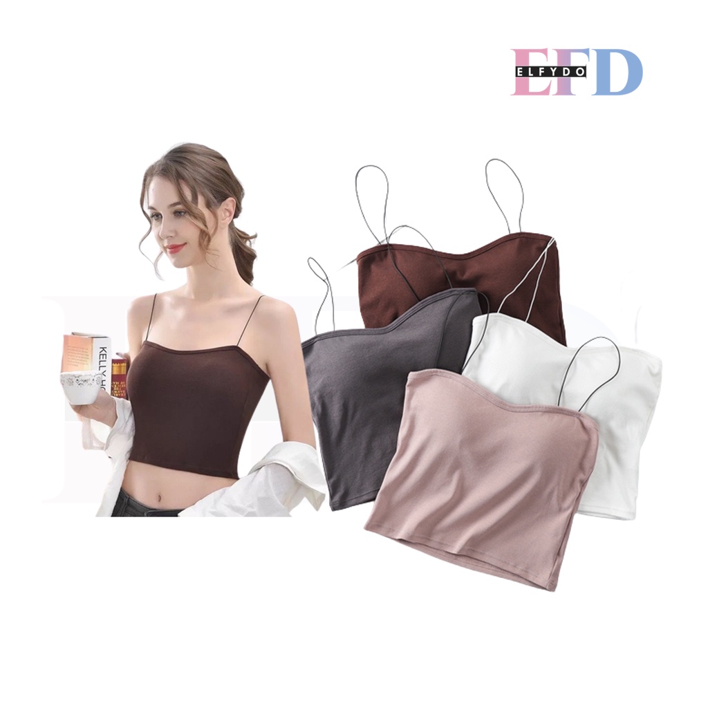 ELFYDO - BRA548 TANKTOP bra with cup singlet wanita atasan wanita