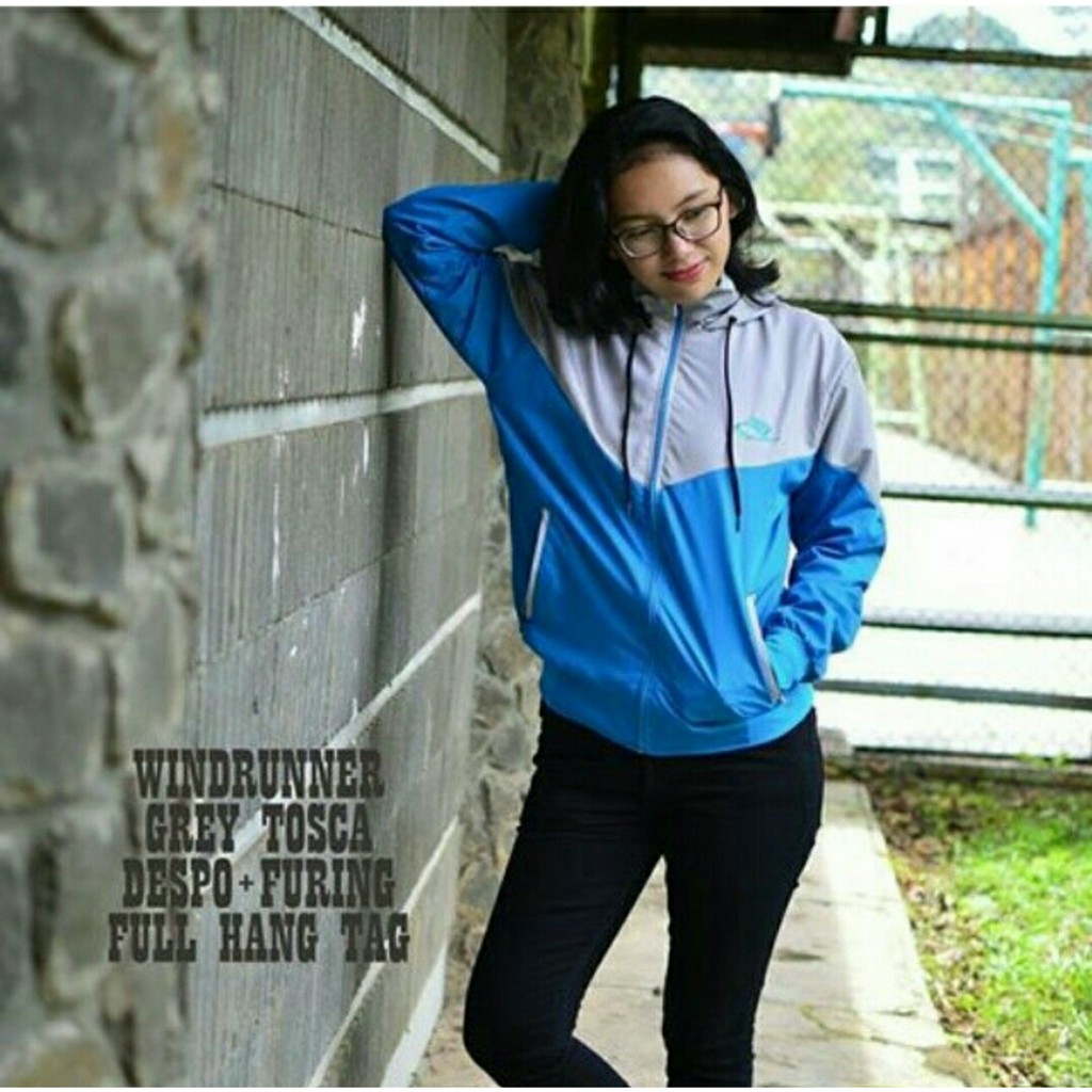 jaket parasut nike abu turkis