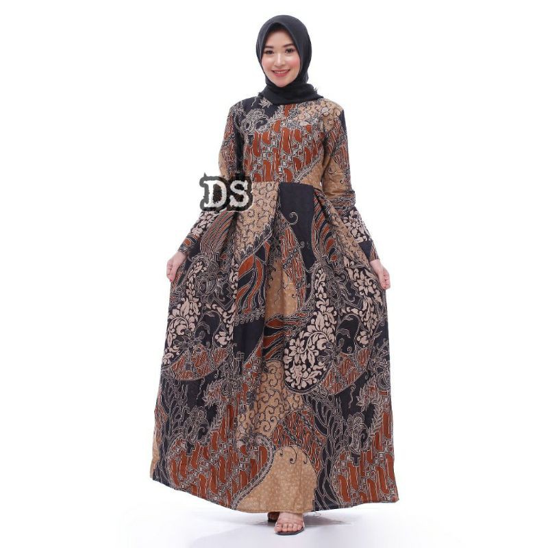 BAJU BATIK GAMIS MODERN Monalisa Genes Syari Elegan Motif Terbaru 2020
