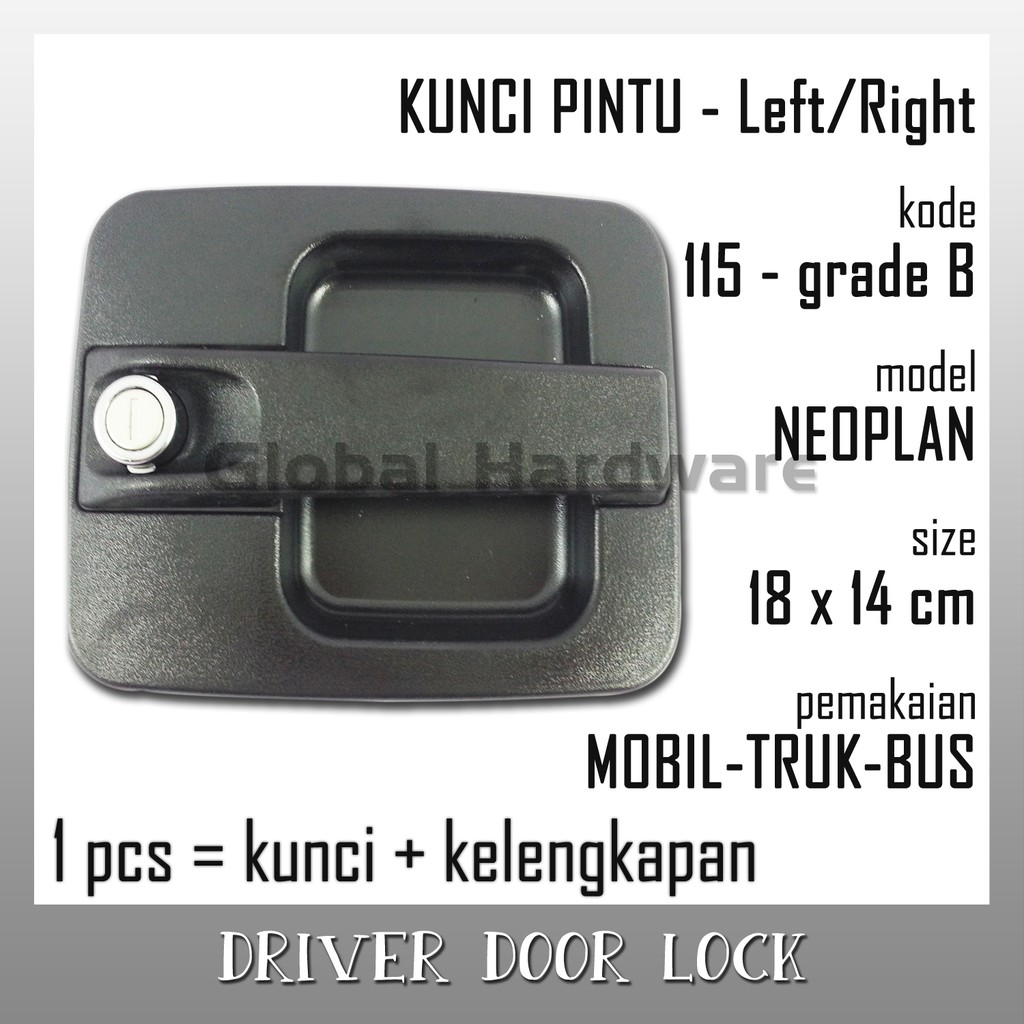 Kunci Pintu Supir NEOPLAN Driver Door Lock Doorlock Handle Luar Handel Aksesoris Bus Truk Mobil B