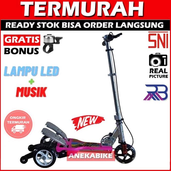 Skuter HP Scooter RMB Injak Pedal Roda Lampu