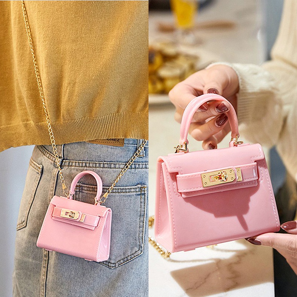 Tas Selempang Mini Jelly Glossy Hand Bag Mini Import Fashion Korea ET18