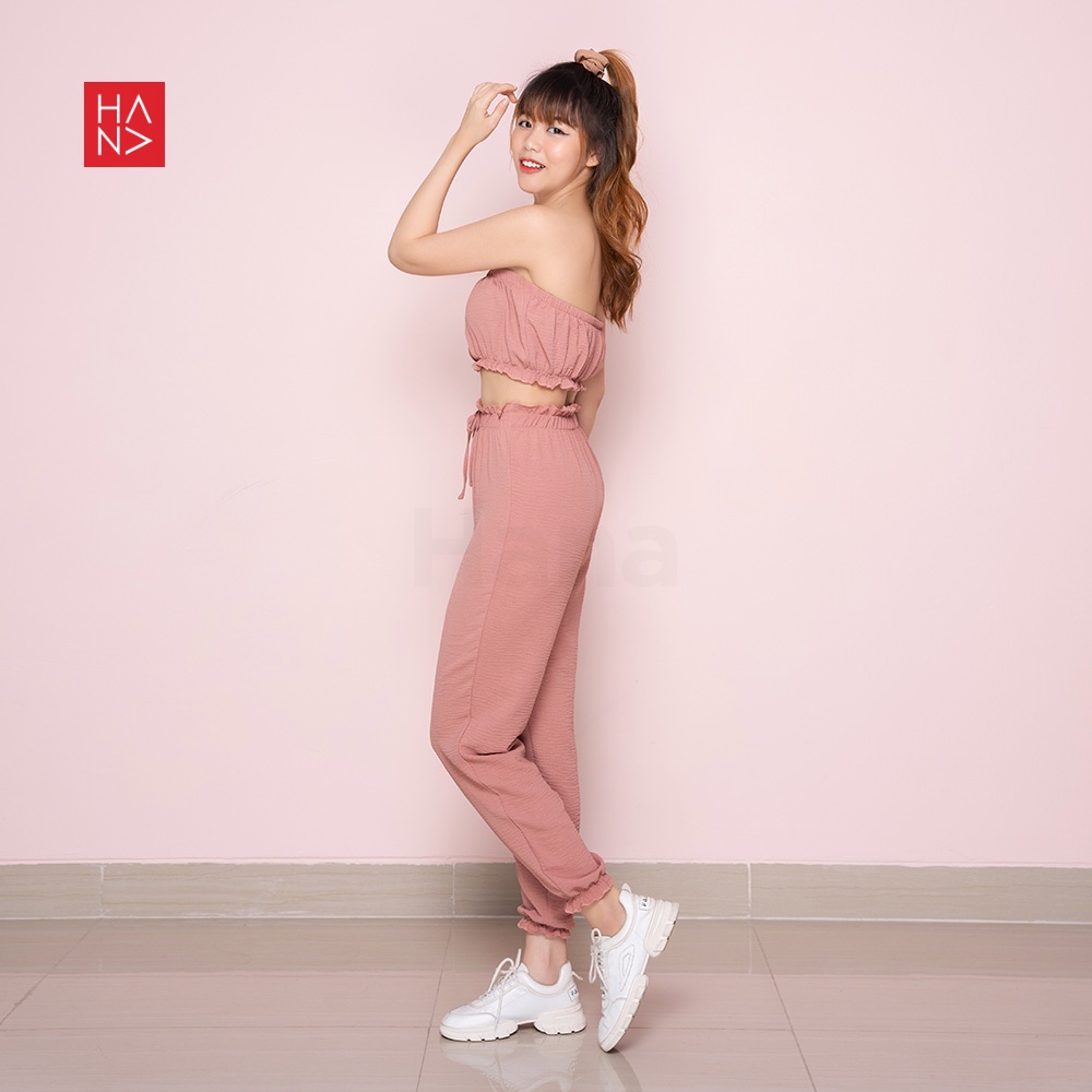 HanaFashion JKT - Winnie Set Crop Top + Jogger Long Pants - ST047