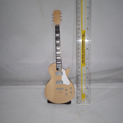 Miniatur Gitar Elektrik Model Lespaul/Ibanez Bahan Kayu Free Dudukan/Stand Holder Tinggi Gitar 25 cm Warna Bisa Pilih